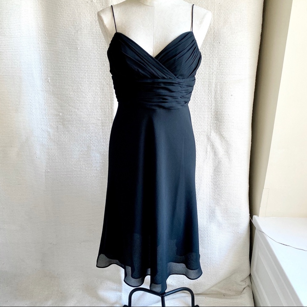 Vintage 90s Strappy Midi Dancing Dress Goth Black - Picture 8 of 8